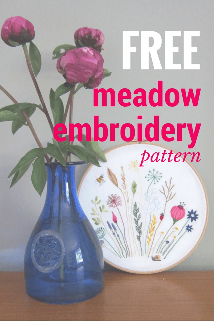 Free Floral Meadow Embroidery Pattern Hodgepodgecraft