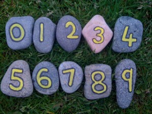 painted number maths rocks