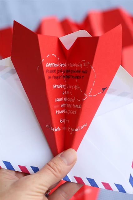 paper plane party invite