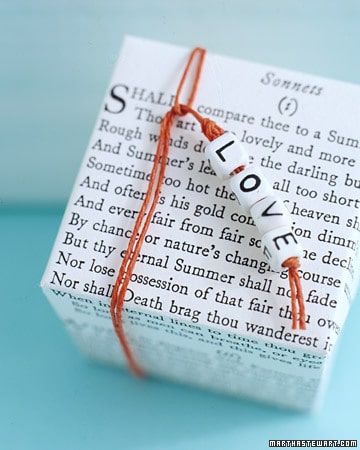 Shakespeare sonnet favour box