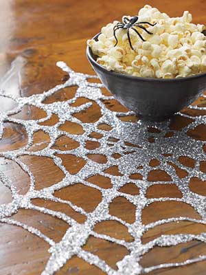 glitter web table mat