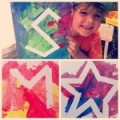 Craft ideas for kids: Masking tape canvas painting