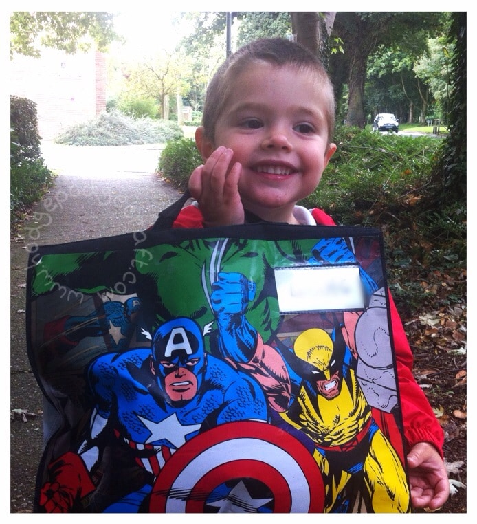 DIY comic book school bag