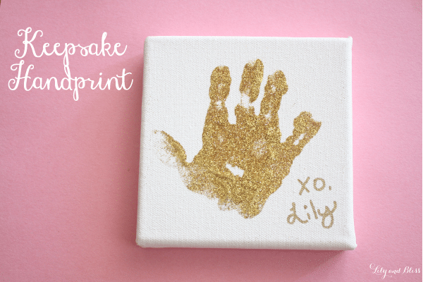 Baby handprint hot sale canvas