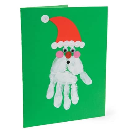 handprint santa christmas card
