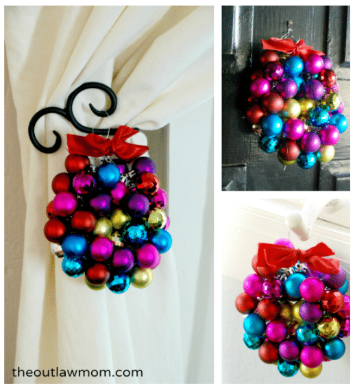 mini bauble ornament wreath how-to