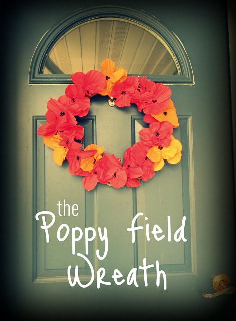 paper napkin DIY poppy wreath