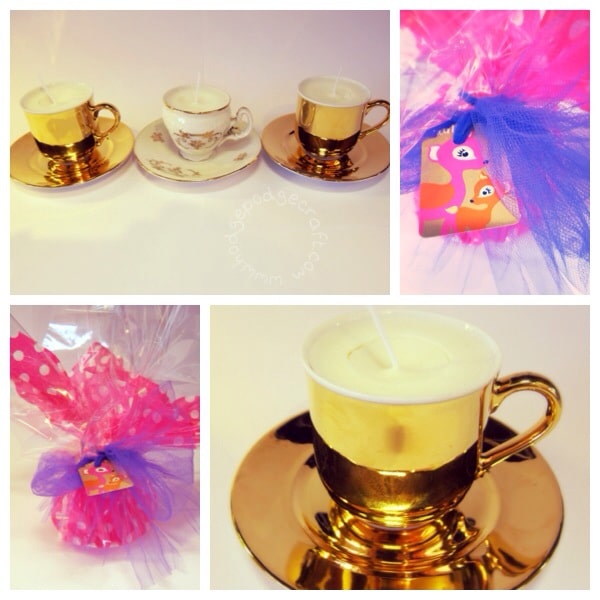 Vintage teacup scented candle gift