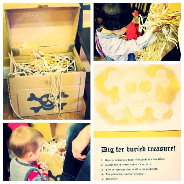 Pirate party activities - digging for treasure