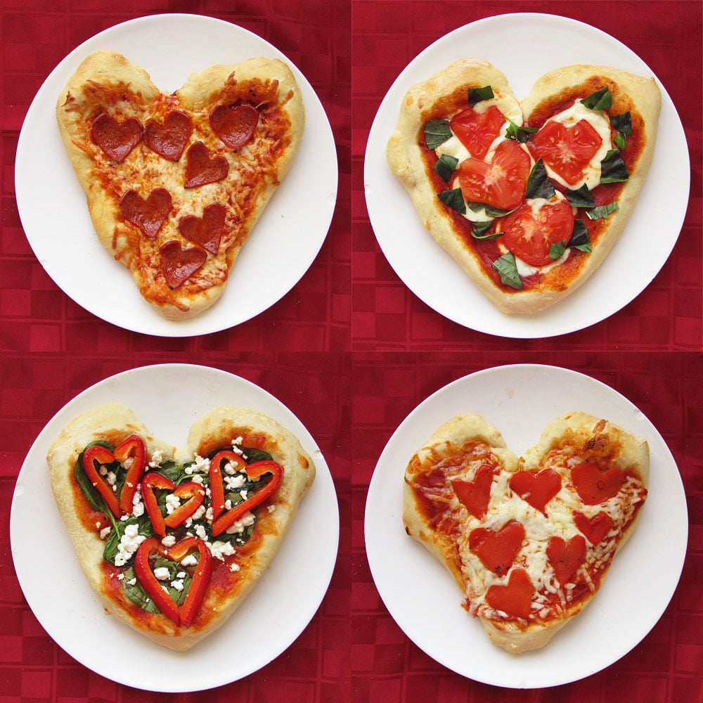 Mini Heart Shaped Pizzas