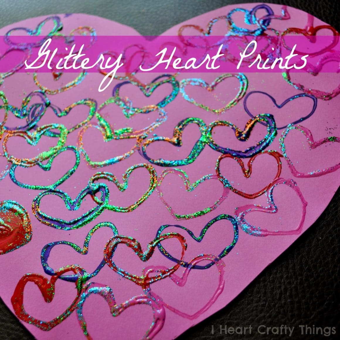 glittery heart toilet paper prints