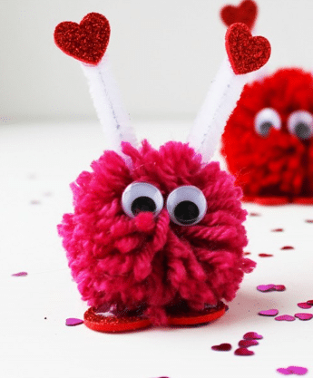 heart pom pom monster