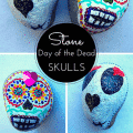 painted stone day of the dead skulls thumbnail