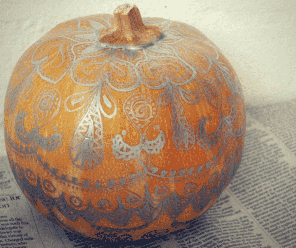 No-carve Sharpie mandala pumpkins