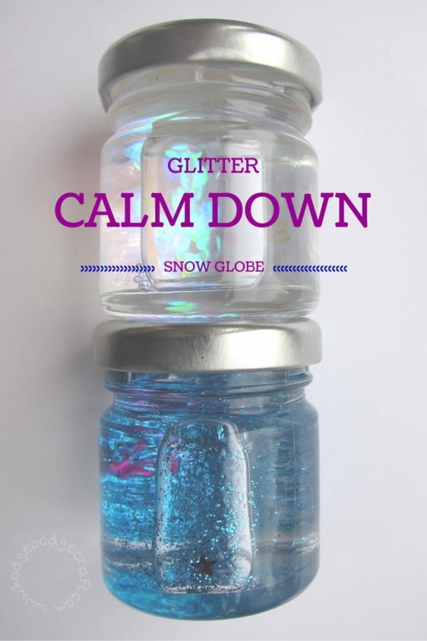 DIY mini glitter calm down snowglobe