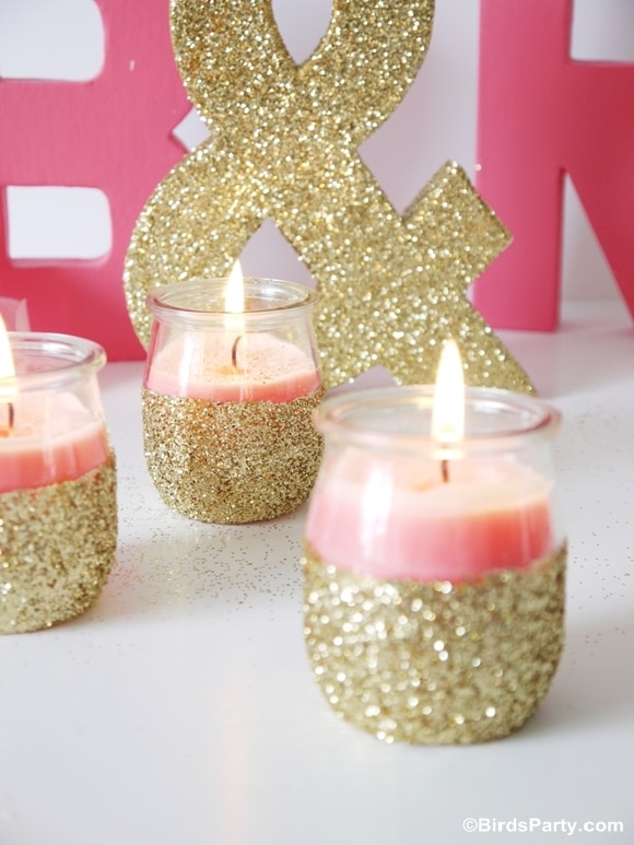 Glitter Candles - Let's Craft with ModernMom - 12 Days of Christmas (Day 9)  