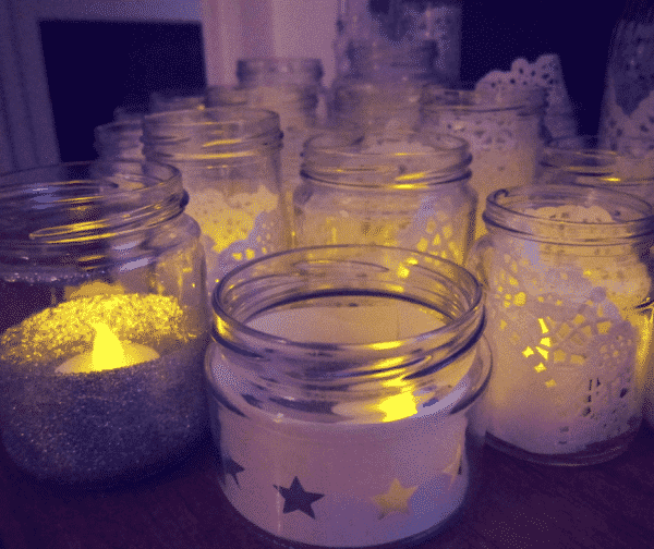 Large Mason Jar Lantern with Star Cutout