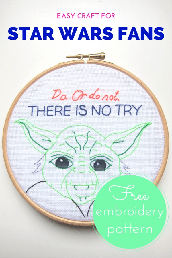 Star Wars Yoda embroidery free pattern