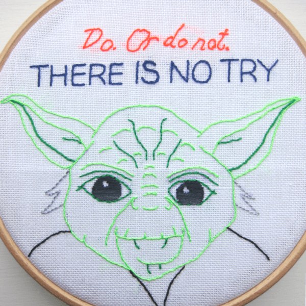 Yoda quote embroidery