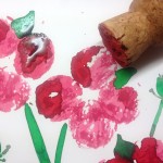 Cork printed poppies