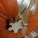 Glitter pumpkin close up